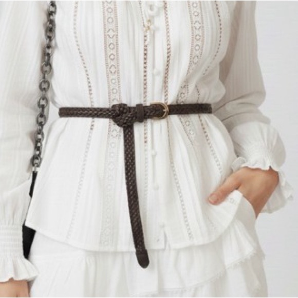 Braided Vegan Leather Belt (U415) - Picture 2 of 3